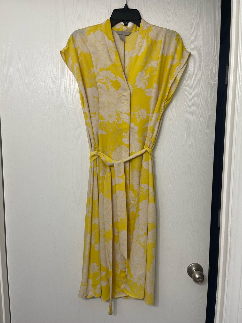 H&M Yellow Floral Midi Dress
